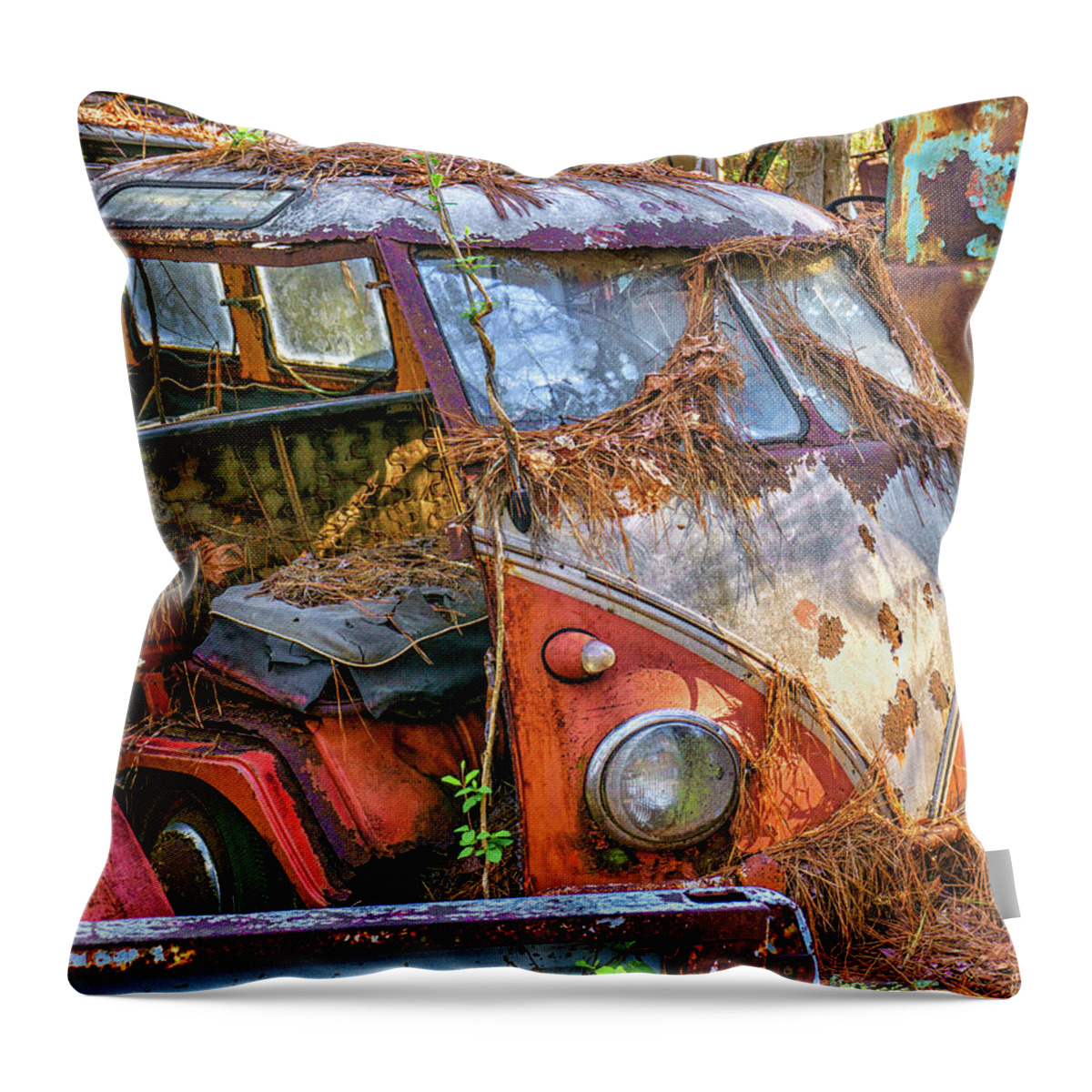 V W Throw Pillow featuring the photograph V W Van by Dennis Dugan