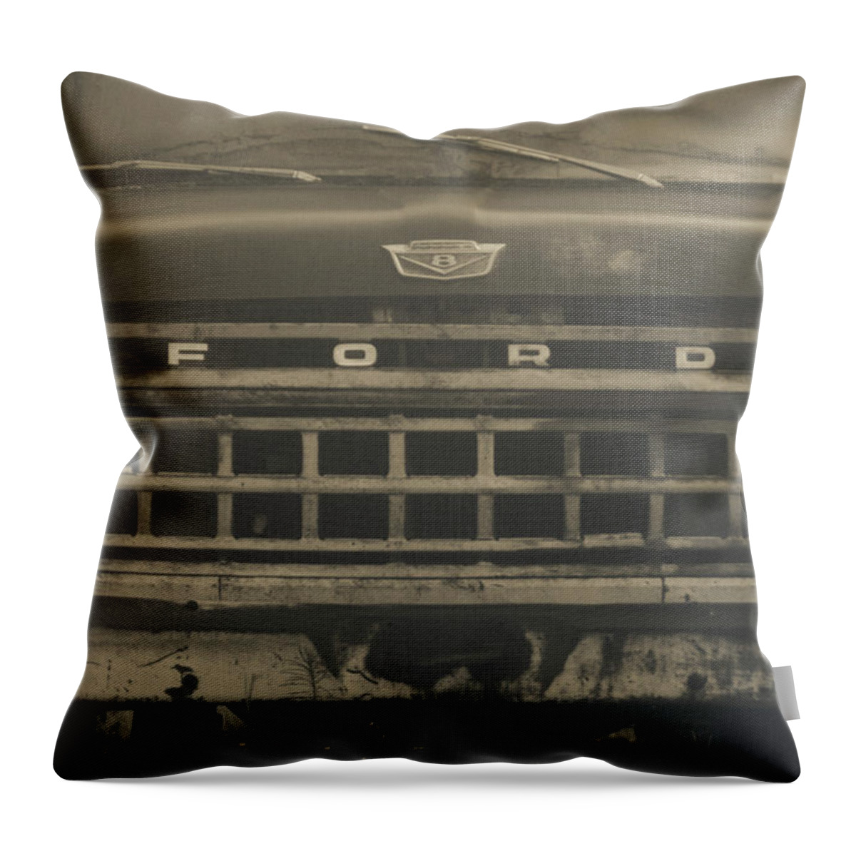 Ford Throw Pillow featuring the photograph V8 Ford by Eugene Campbell