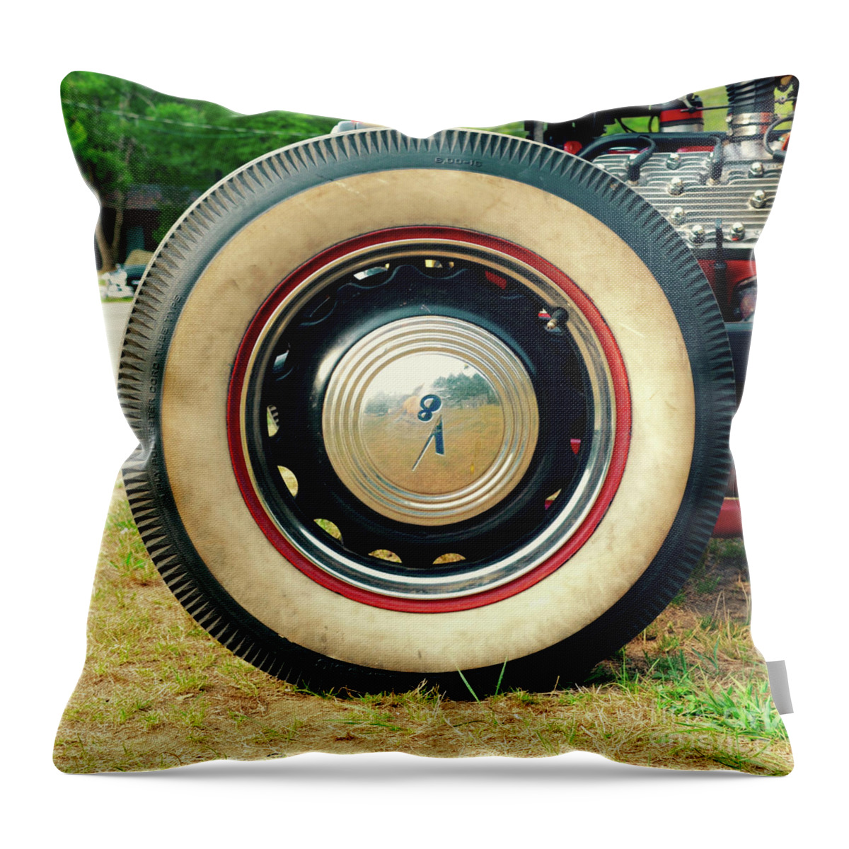 Cars Throw Pillow featuring the photograph V8 Hot Rod Tire by Jason Freedman