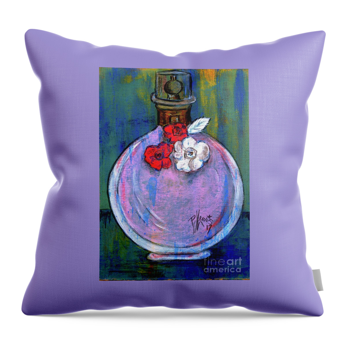Fragrance Throw Pillow featuring the painting Valentina by PJ Lewis