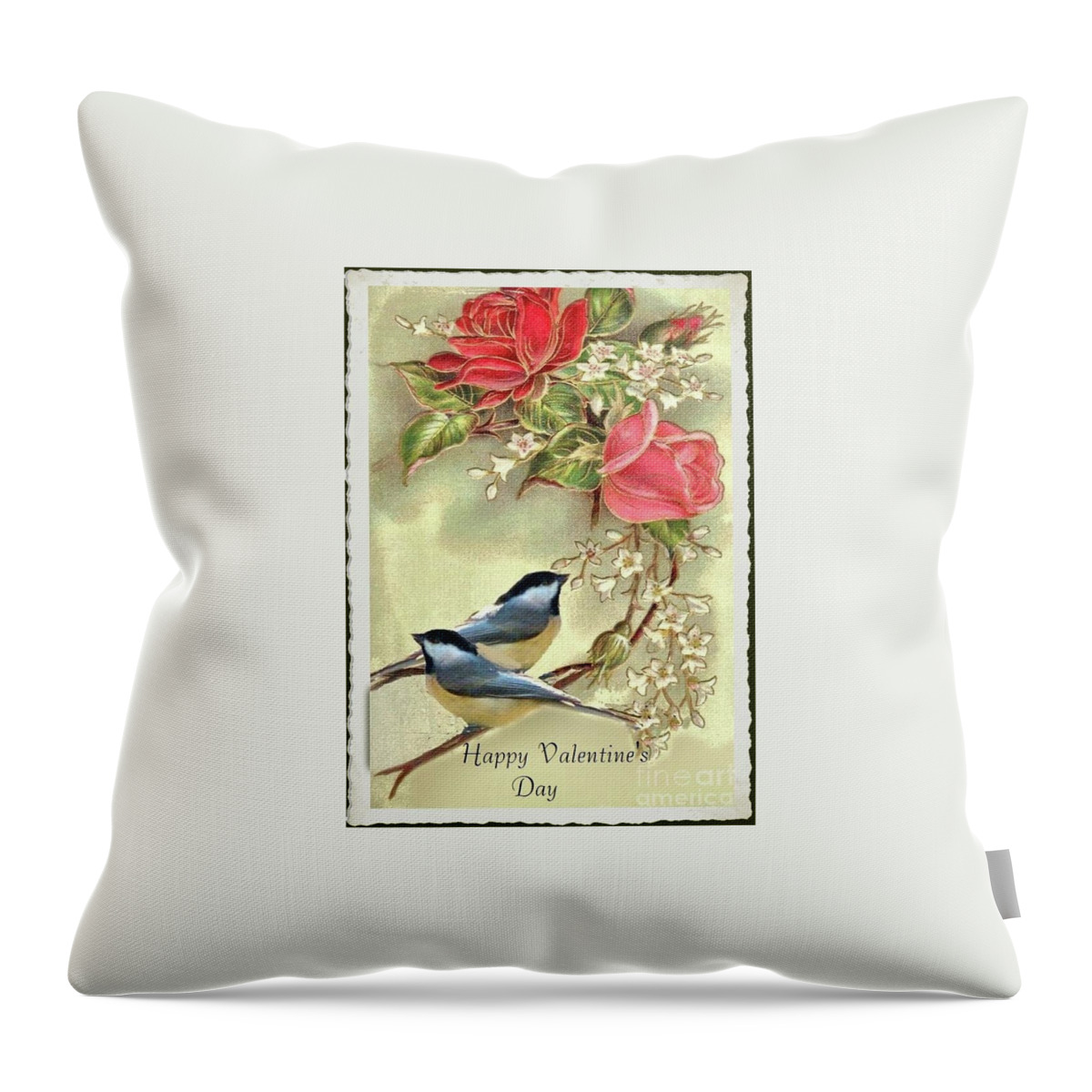 Valentine Day Throw Pillow featuring the photograph Valentine Day Vintage Postcard by Janette Boyd