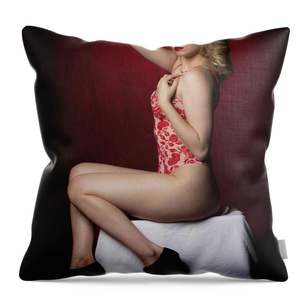 Valentines Throw Pillow featuring the photograph Valentines by La Bella Vita Boudoir