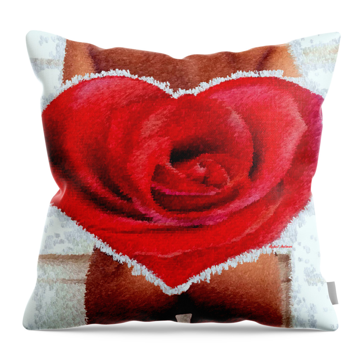 Heart Throw Pillow featuring the digital art Valentines Pinup by Rafael Salazar