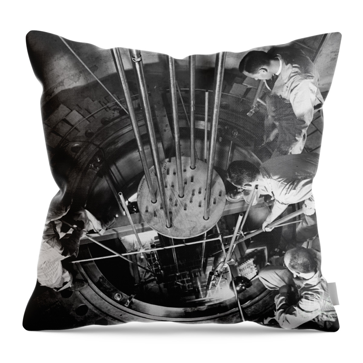 Nuclear Throw Pillow featuring the photograph Vallecitos Nuclear Center, C. 1960 by News Bureau, General Electric Company