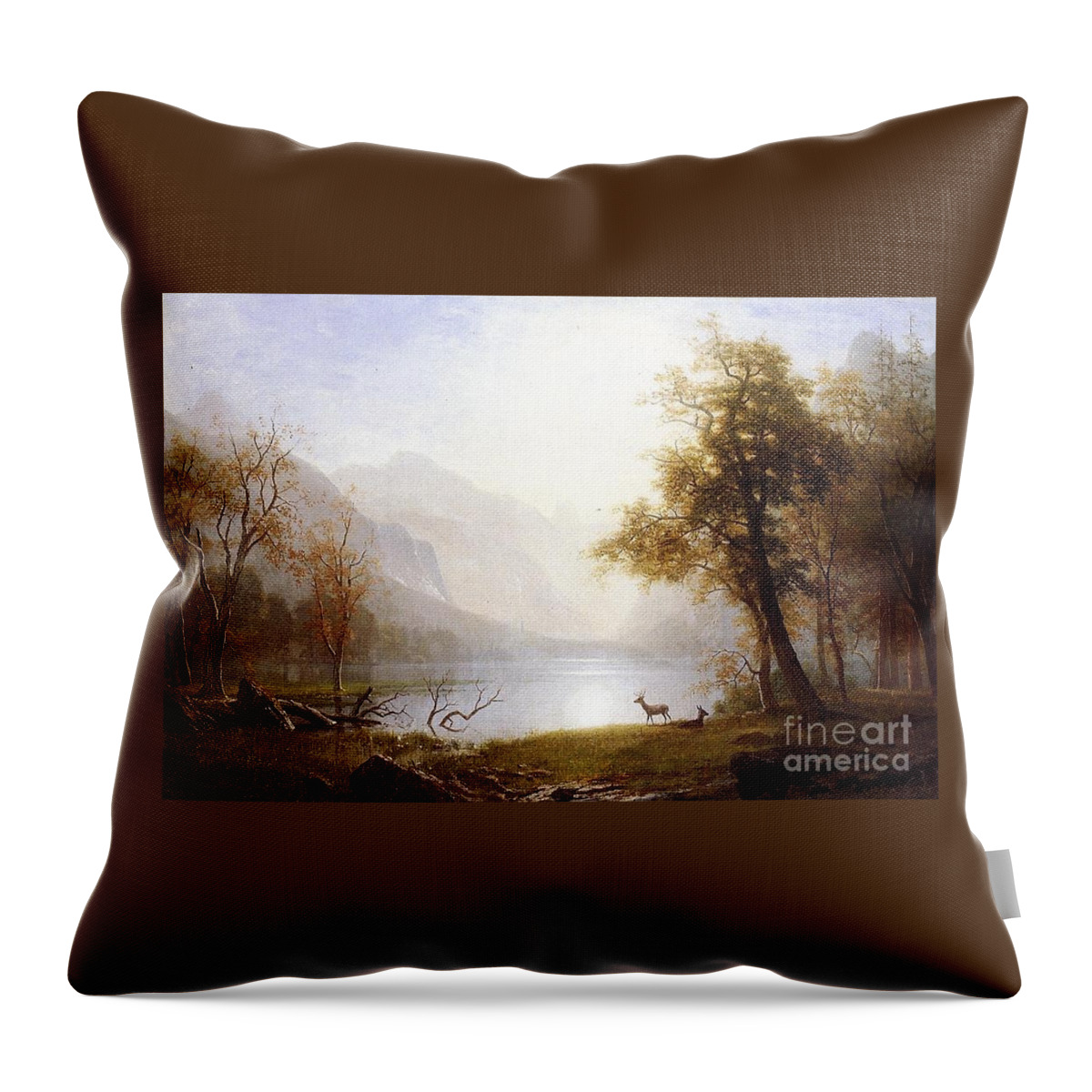 Bierstadt_albert_valley_in_kings_canyon Throw Pillow featuring the painting Valley_in_Kings_Canyon by MotionAge Designs