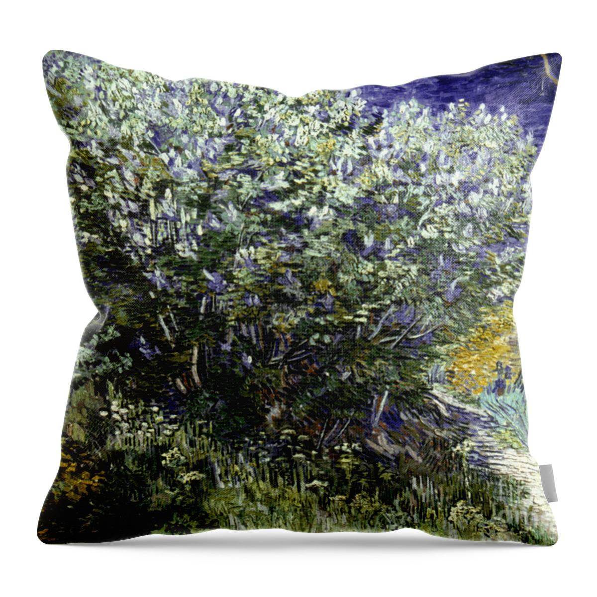 19th Century Throw Pillow featuring the photograph VAN GOGH: LILACS, 19th C by Granger