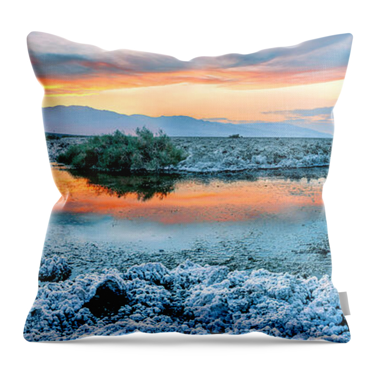 Death Valley Throw Pillow featuring the photograph Vanilla Sunset by Az Jackson