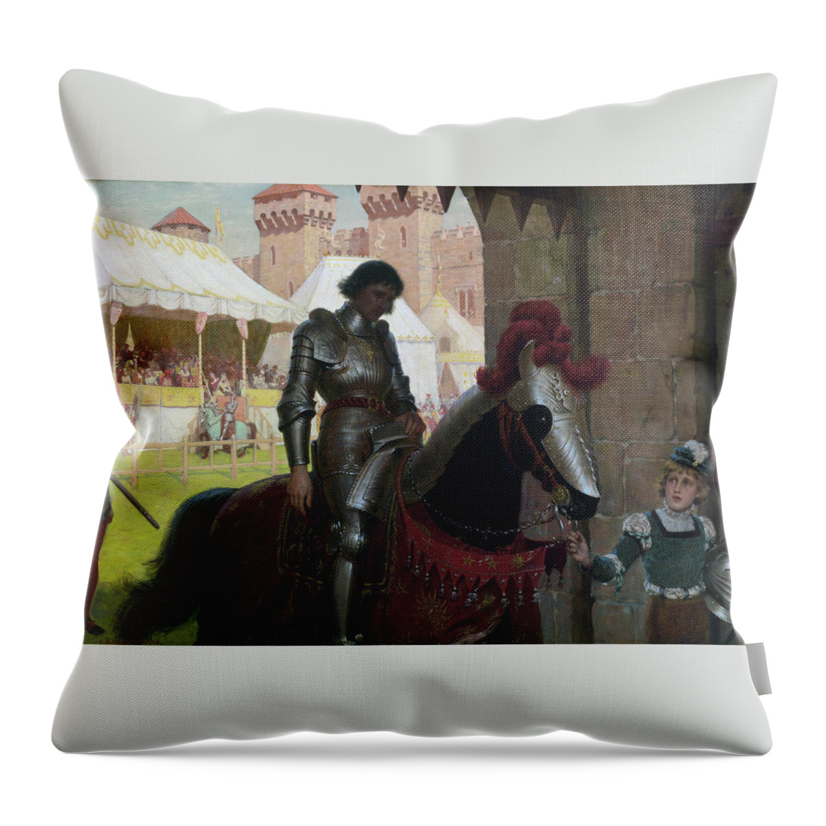 Vanquished Throw Pillow featuring the painting Vanquished by MotionAge Designs