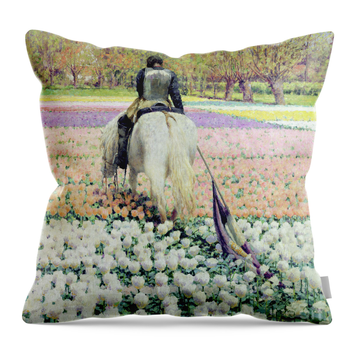 Vanquished Throw Pillow featuring the painting Vanquished by George Hitchcock