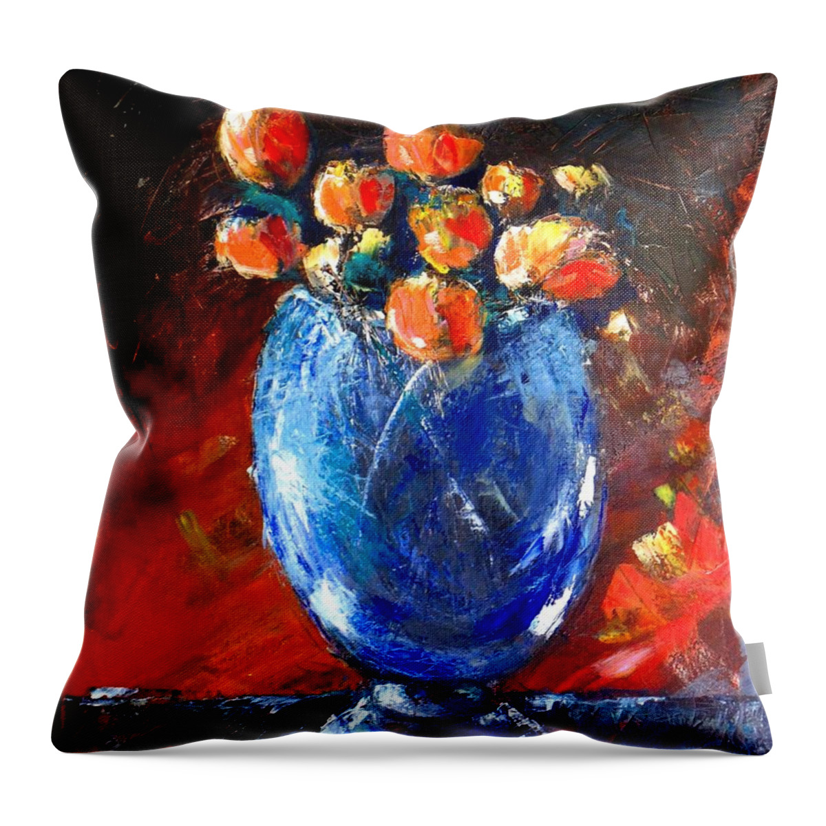 Vase Throw Pillow featuring the painting Vaso 2 by Marcello Cicchini