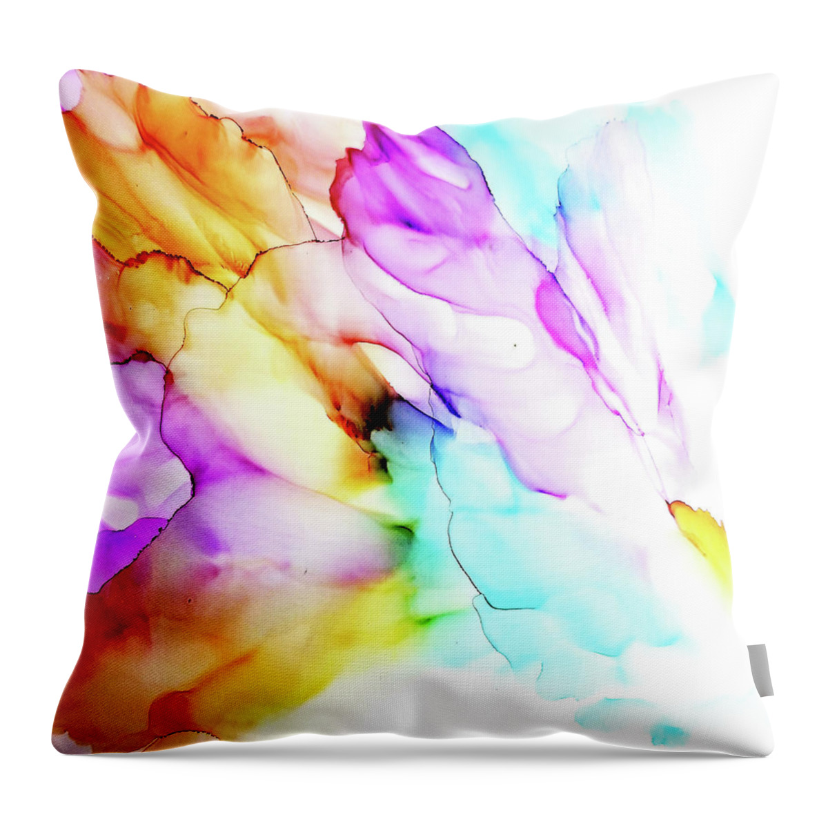 Floral Throw Pillow featuring the painting Veda by Kelly Dallas