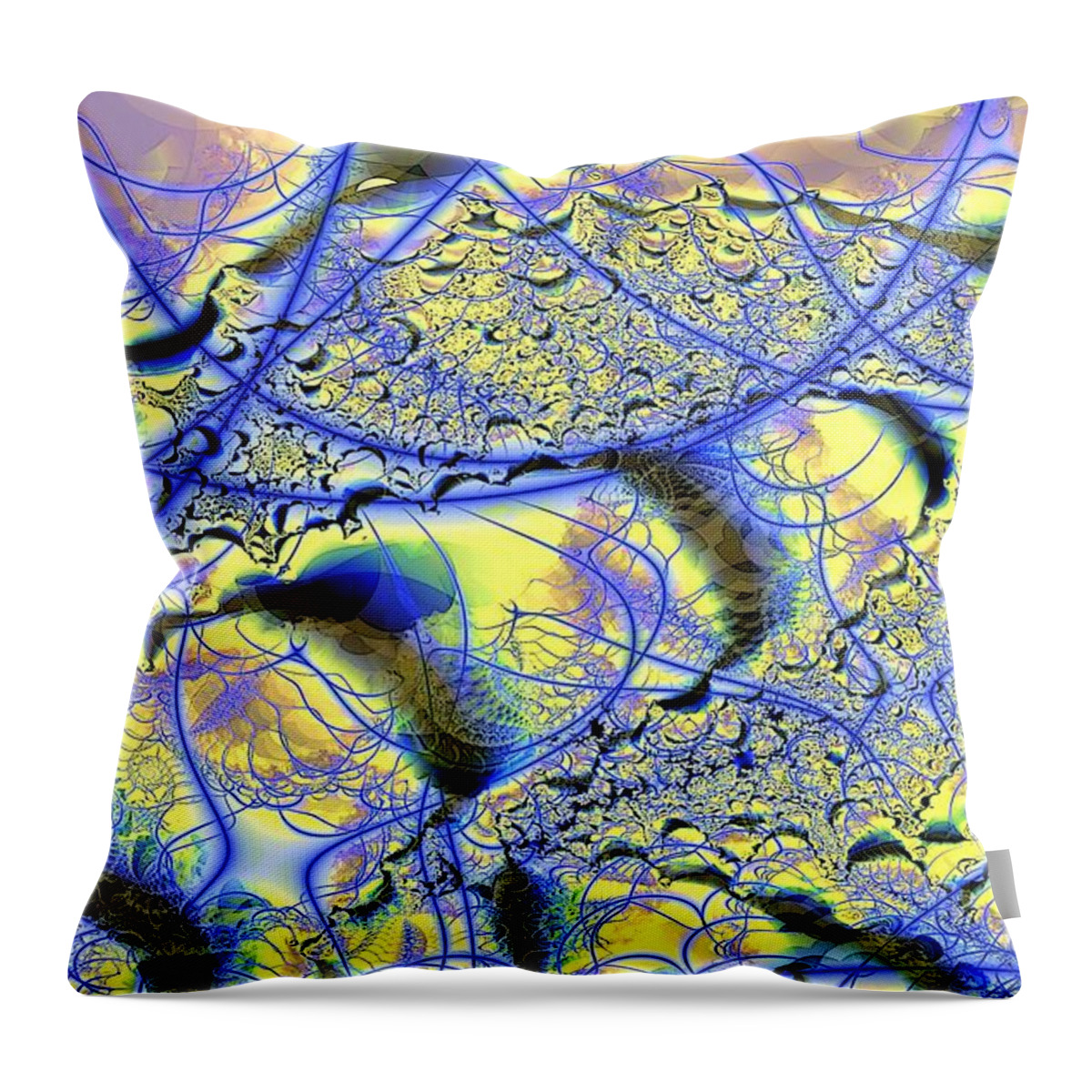 Fractal Throw Pillow featuring the digital art Veins to Lace by Ronald Bissett