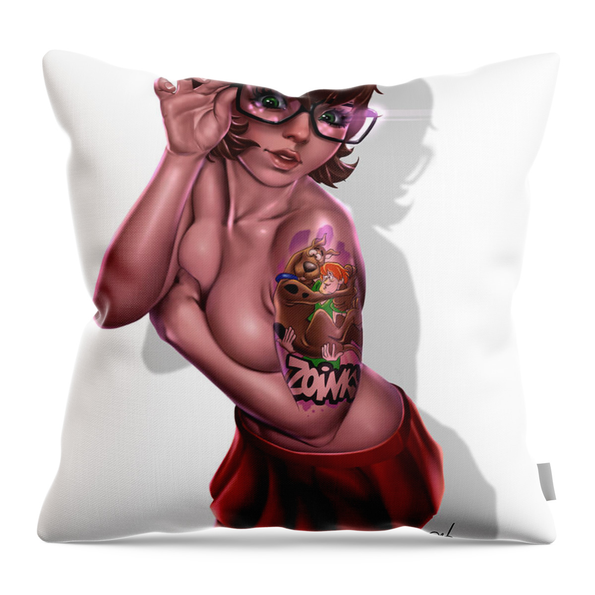 Pete Throw Pillow featuring the painting Velma by Pete Tapang