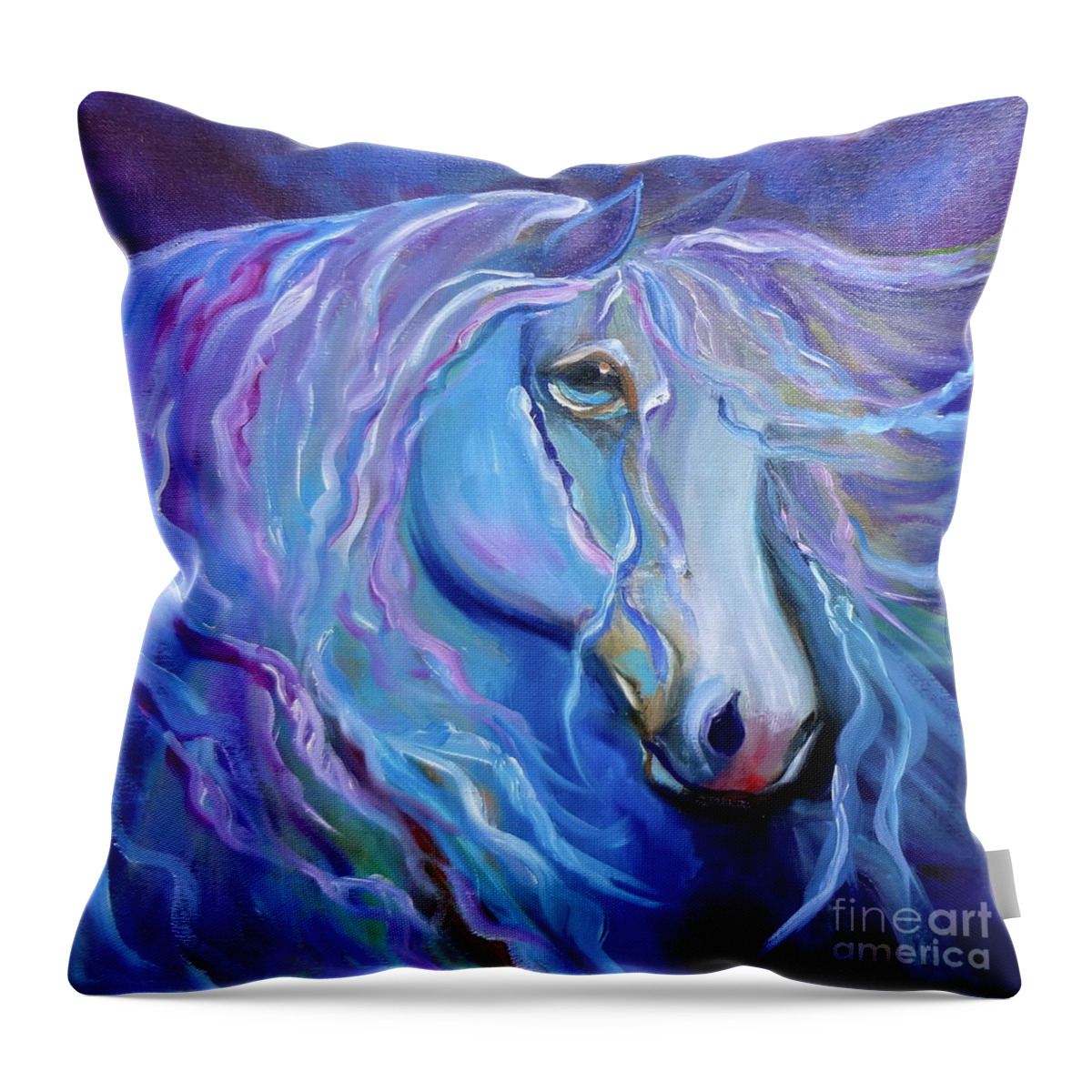 Horse Art Print Throw Pillow featuring the painting Velvet Horse by Jenny Lee