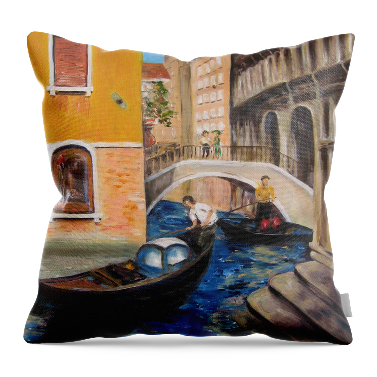 Landscape Throw Pillow featuring the painting Venice Afternoon by Lisa Boyd