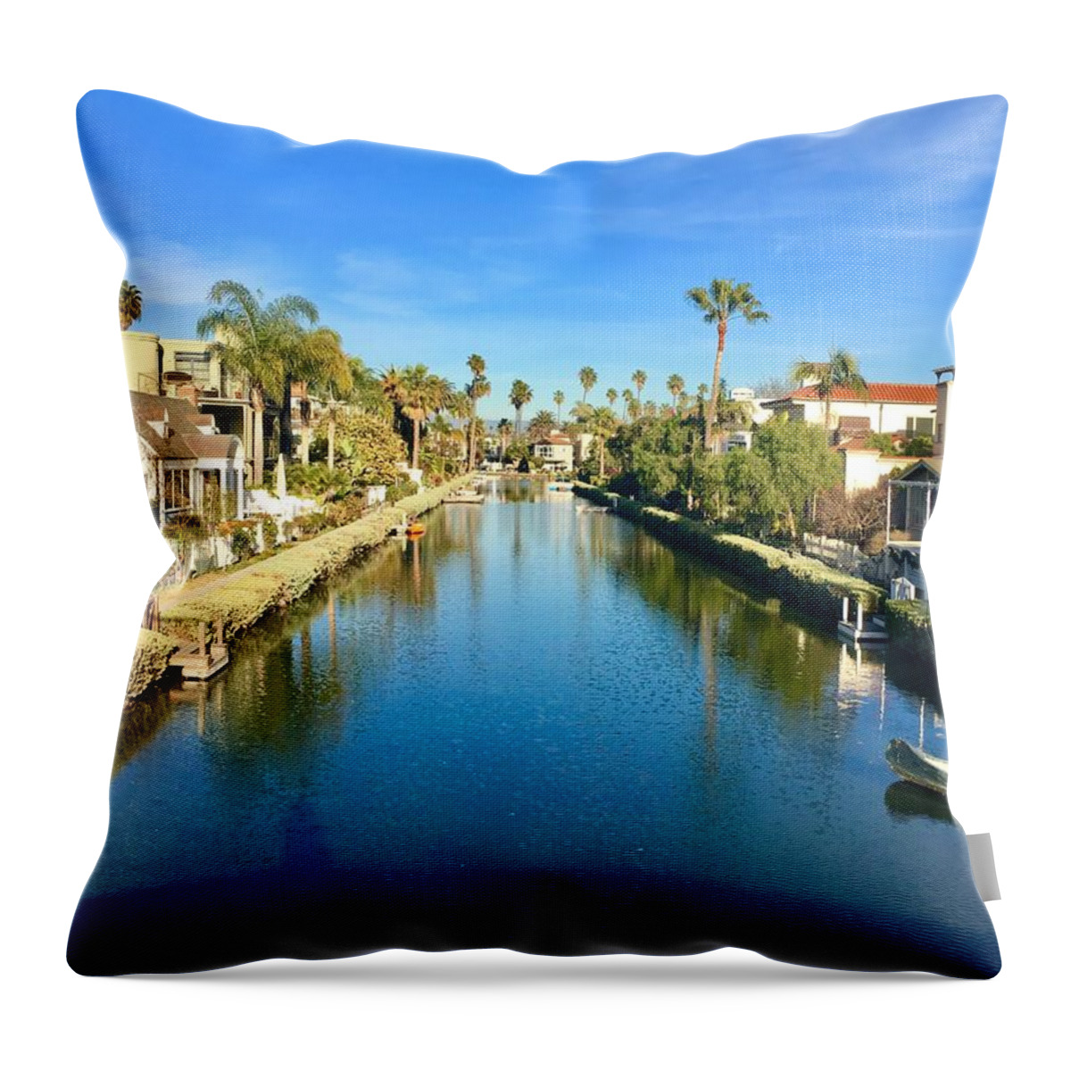 Nature Throw Pillow featuring the photograph Venice Canal Reflections 12 by Christine McCole