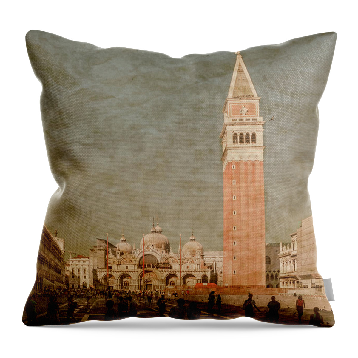 Venice Throw Pillow featuring the photograph Venice, Italy - Piazza San Marco by Mark Forte