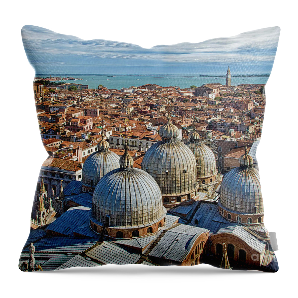 Venice Saint Marko Basilica Throw Pillow featuring the photograph Venice Saint Marko Basilica by Maria Rabinky