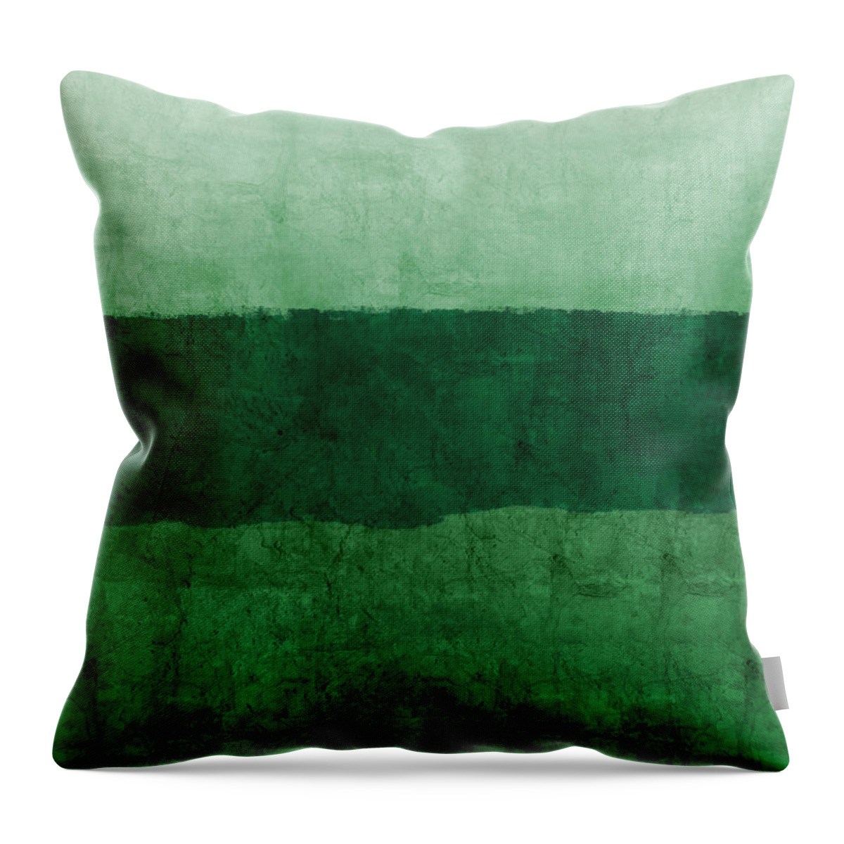 Green Vert Verde Lanscape Abstract Landscapecontemporary Large Loft Art Wide Painting Home Decorairbnb Decorliving Room Artdeep Dark Colourful Bedroom Artcorporate Artset Designgallery Wallart By Linda Woodsart For Interior Designersgreeting Cardpillowtotehospitality Arthotel Artart Licensing Throw Pillow featuring the painting Verde Landscape 1- Art by Linda Woods by Linda Woods