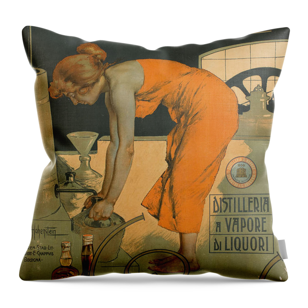 Hohenstein Throw Pillow featuring the painting vero Amaro Felsina by MotionAge Designs