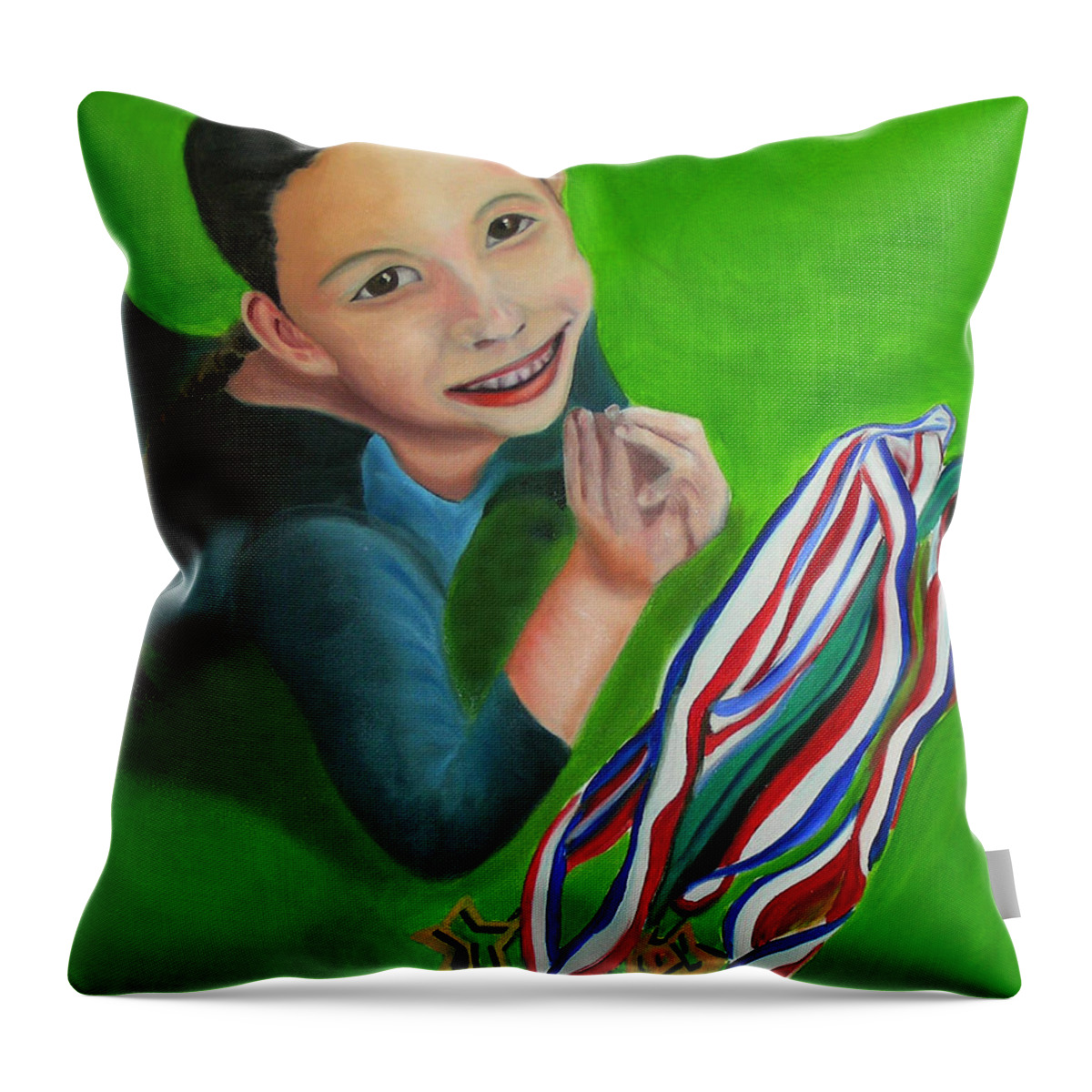 #glorso Throw Pillow featuring the painting Veronica by Dean Glorso