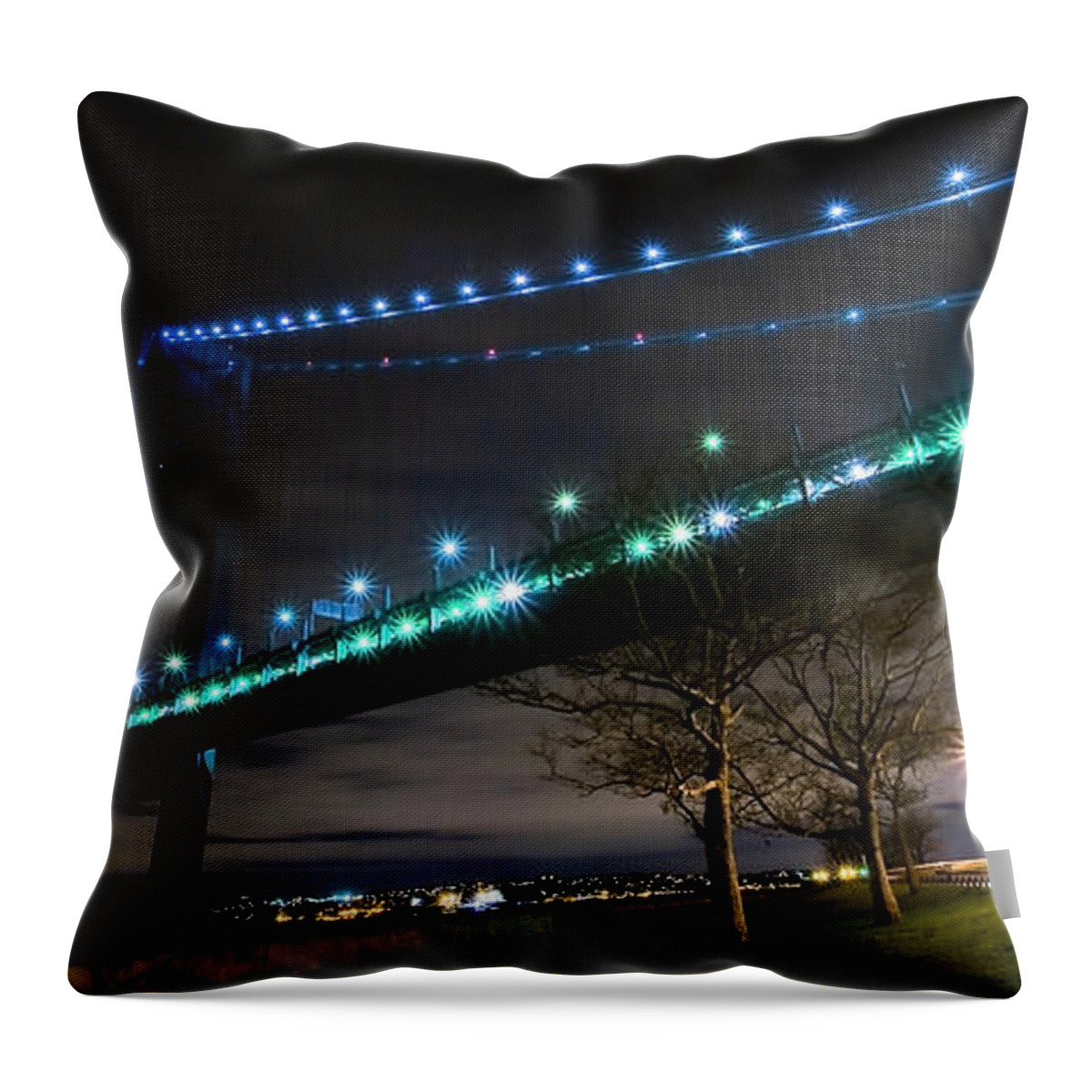 America Throw Pillow featuring the photograph Verrazano-Narrows Bridge by Svetlana Sewell