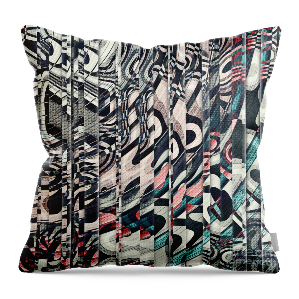 Layers Throw Pillow featuring the digital art Vertical Graphic Layers by Phil Perkins