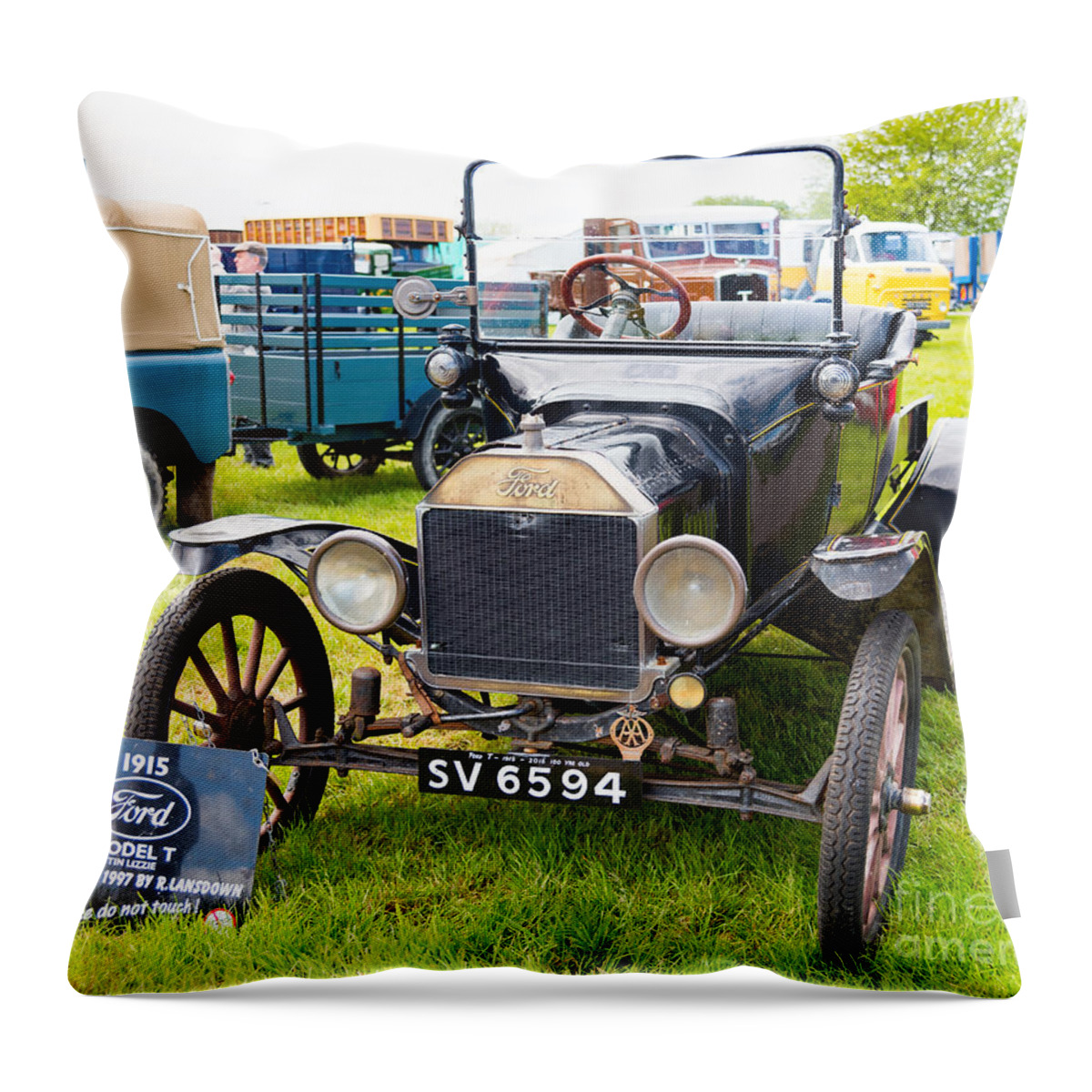 Car Throw Pillow featuring the photograph Veteran Model T Ford by Colin Rayner