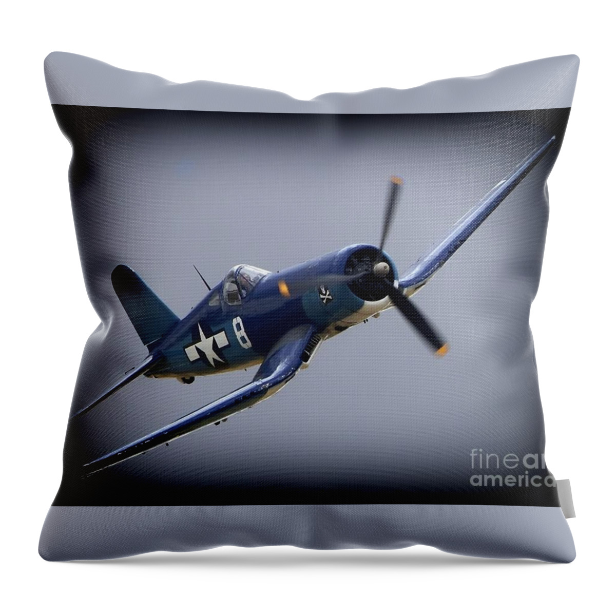 Transportation Throw Pillow featuring the photograph VF-84 Jolly Rogers' Corsair No.8 by Gus McCrea