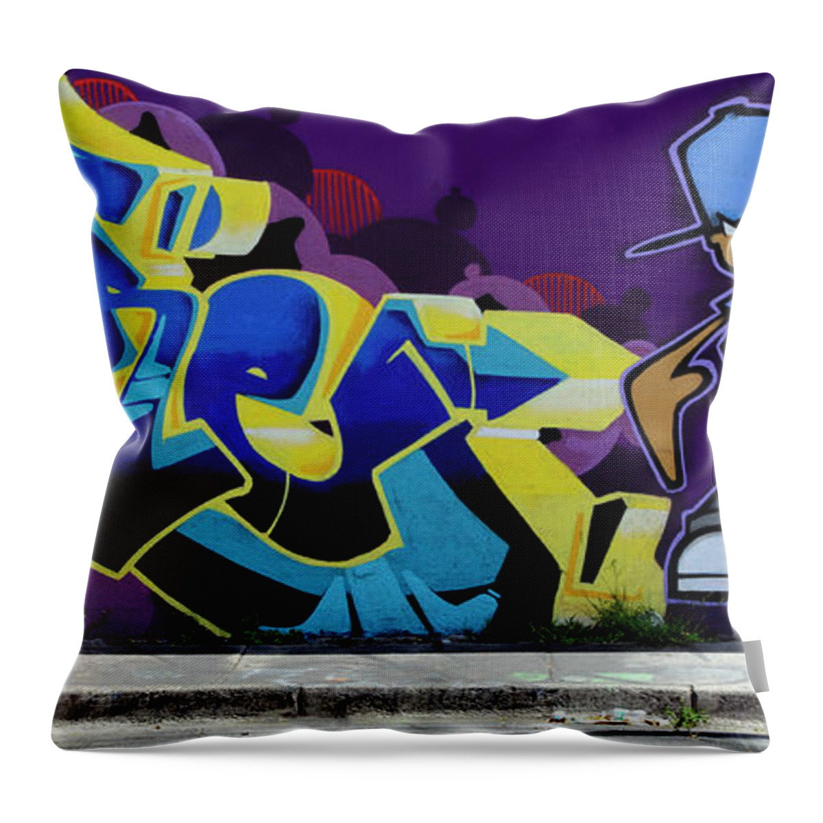 Graffiti Throw Pillow featuring the photograph Vibrant Dude by Keith Armstrong