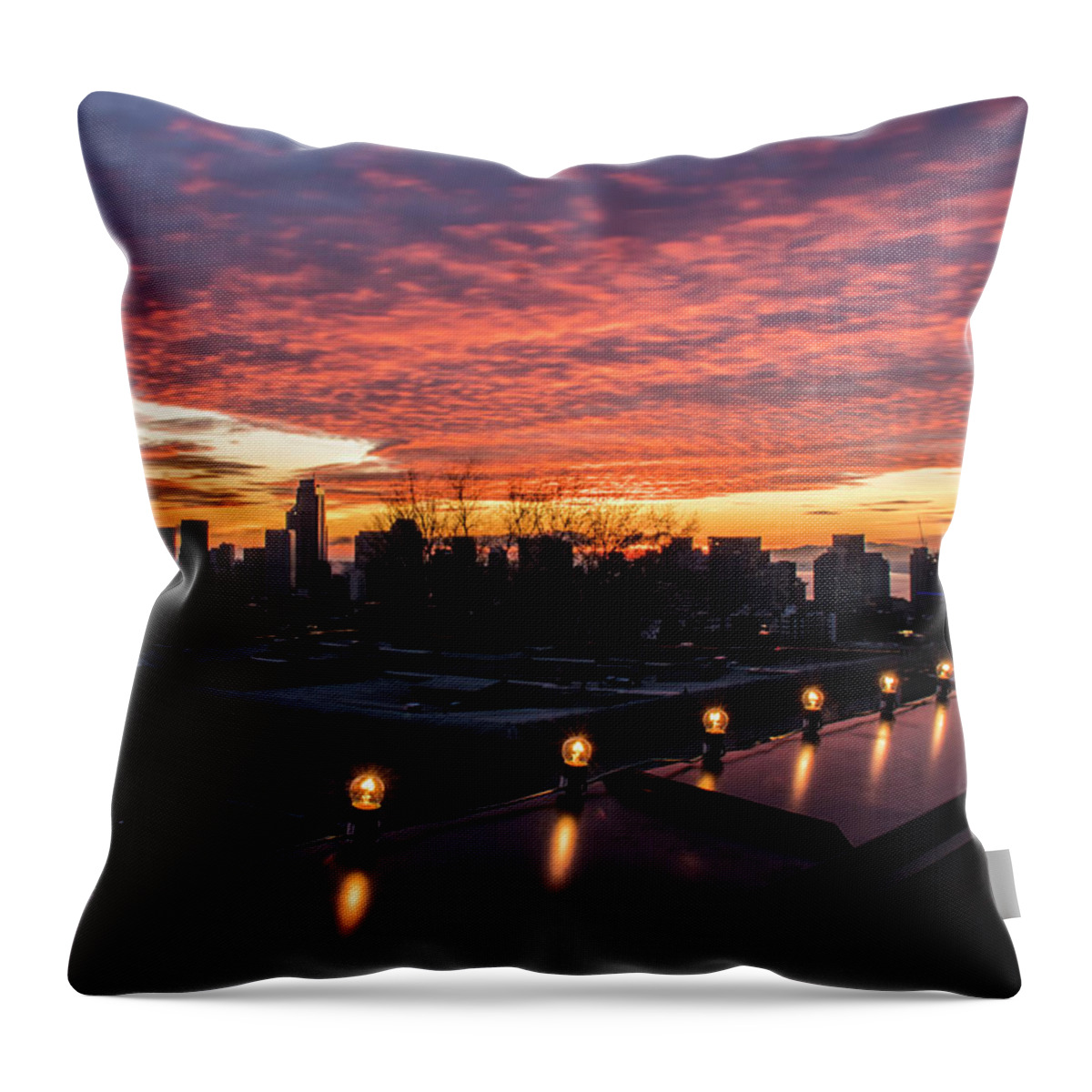 Seattle Throw Pillow featuring the photograph Vibrant Seattle Sunset by Matt McDonald
