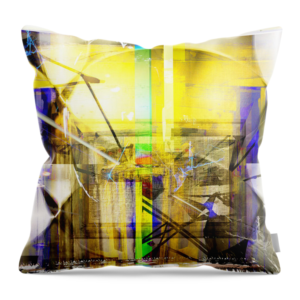 Abstract Throw Pillow featuring the digital art Vibrational Energy by Art Di