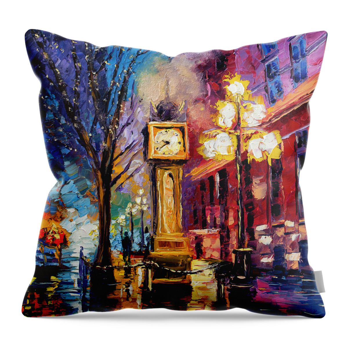 City Throw Pillow featuring the painting Victims of Glorious Settings, vol.2 by Nelson Ruger