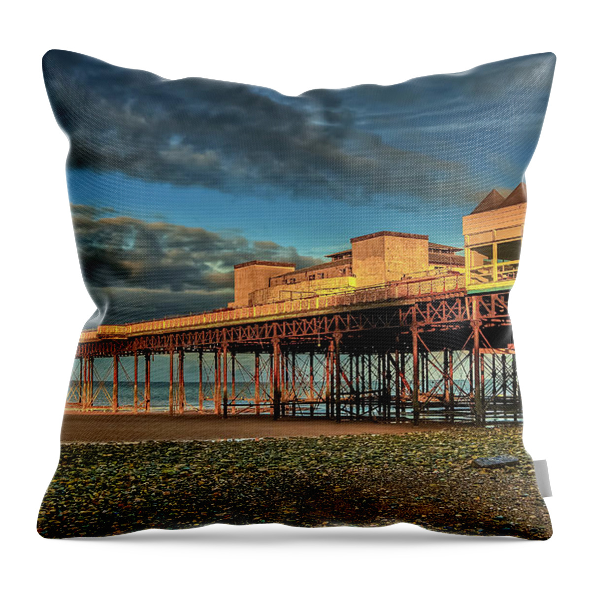 Victoria Pier Throw Pillow featuring the photograph Victoria Pier 1899 by Adrian Evans