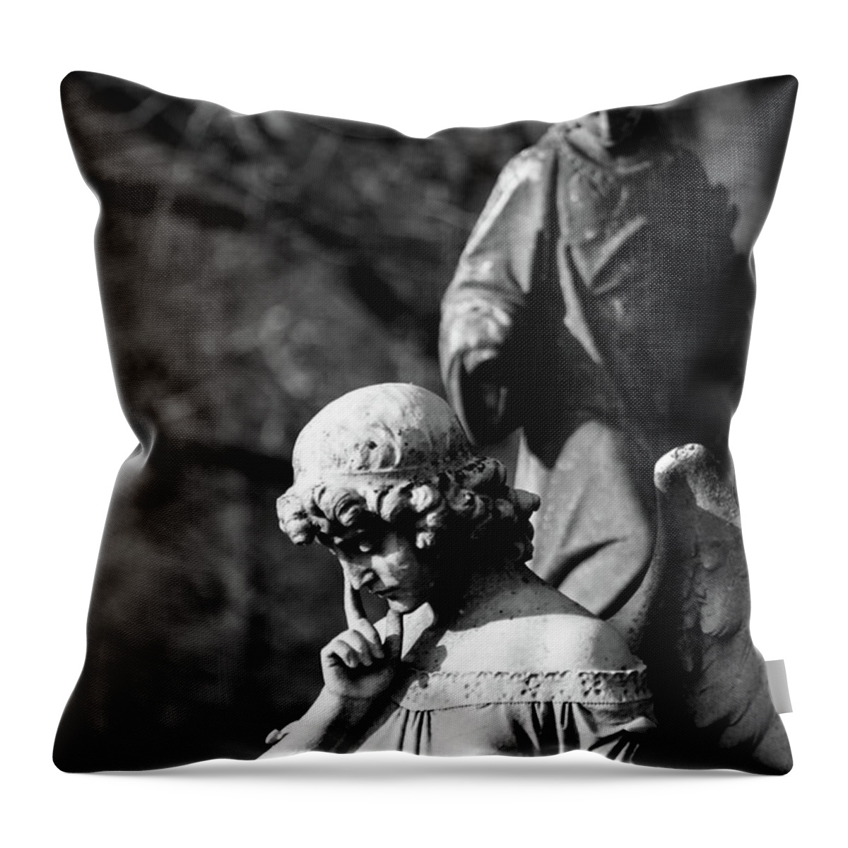 Cemetery Throw Pillow featuring the photograph Victorian Angels by James L Bartlett