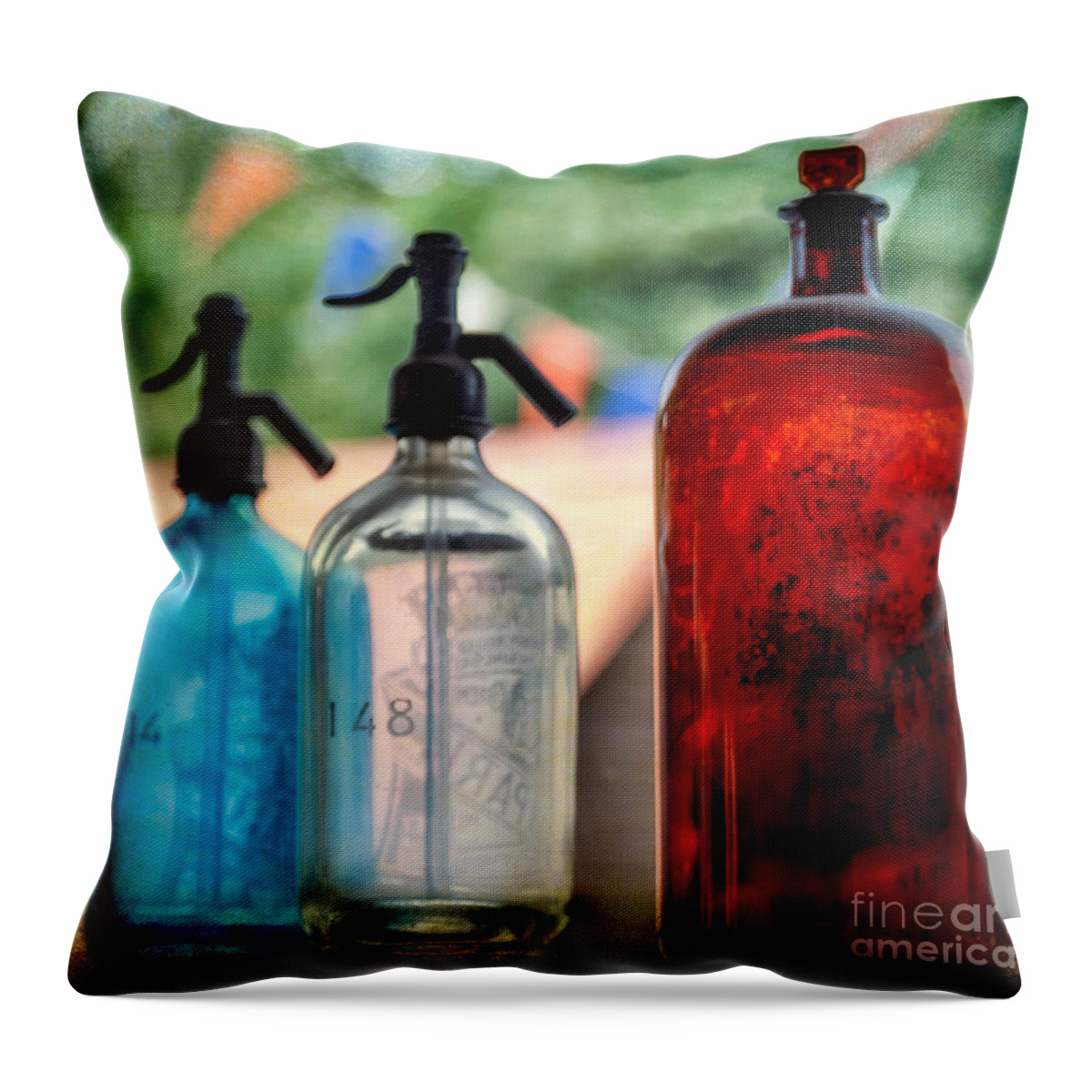 Vintage Soda Syphon Throw Pillow featuring the photograph Victorian Soda Syphon by Adrian Evans
