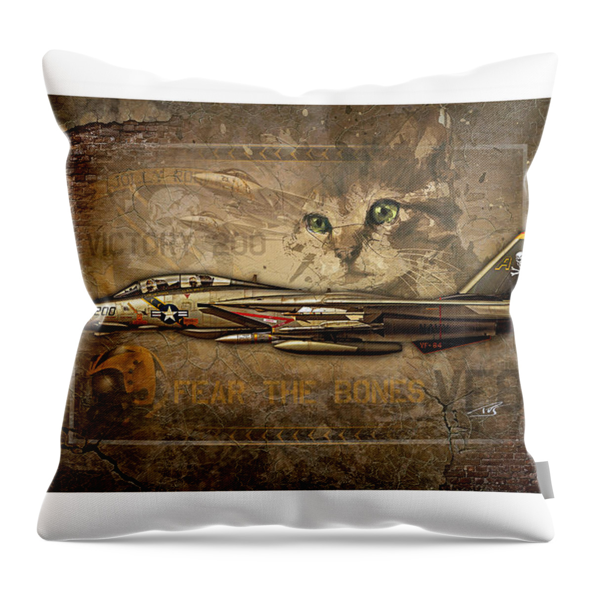 War Throw Pillow featuring the digital art Victory Two Hundred by Peter Van Stigt