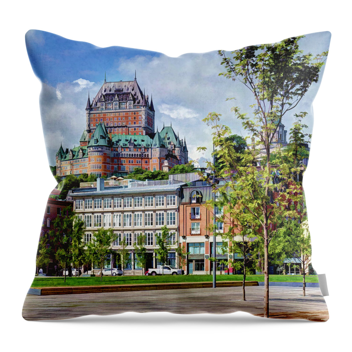 Quebec City Throw Pillow featuring the photograph Vieux-Port by David Thompsen