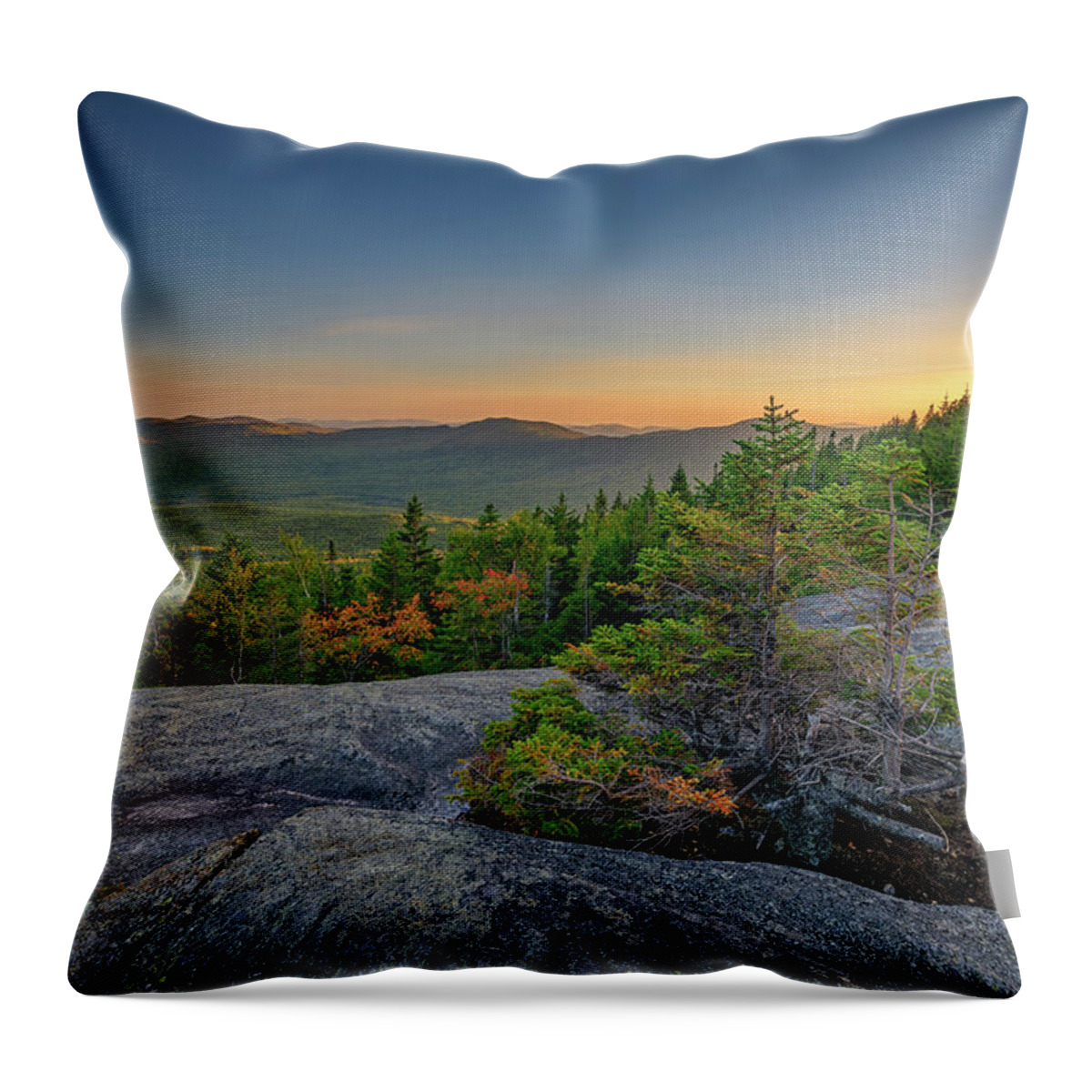 Tumbledown Mountain Throw Pillow featuring the photograph View at Sunset from Tumbledown Mountain by Rick Berk