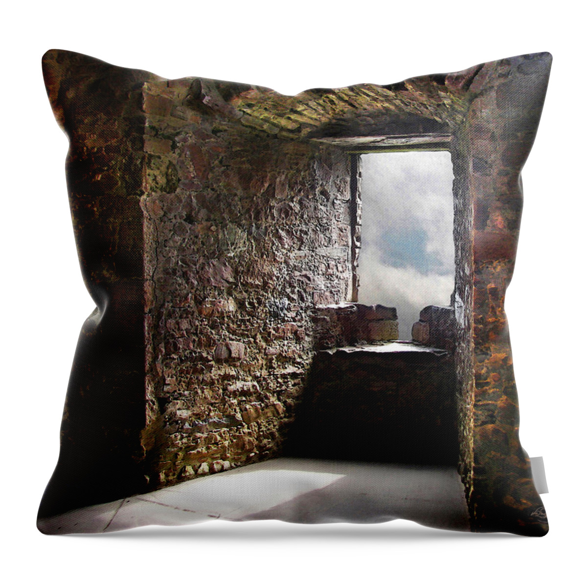 Castle Throw Pillow featuring the digital art View From A Lofty Tower by Vicki Lea Eggen