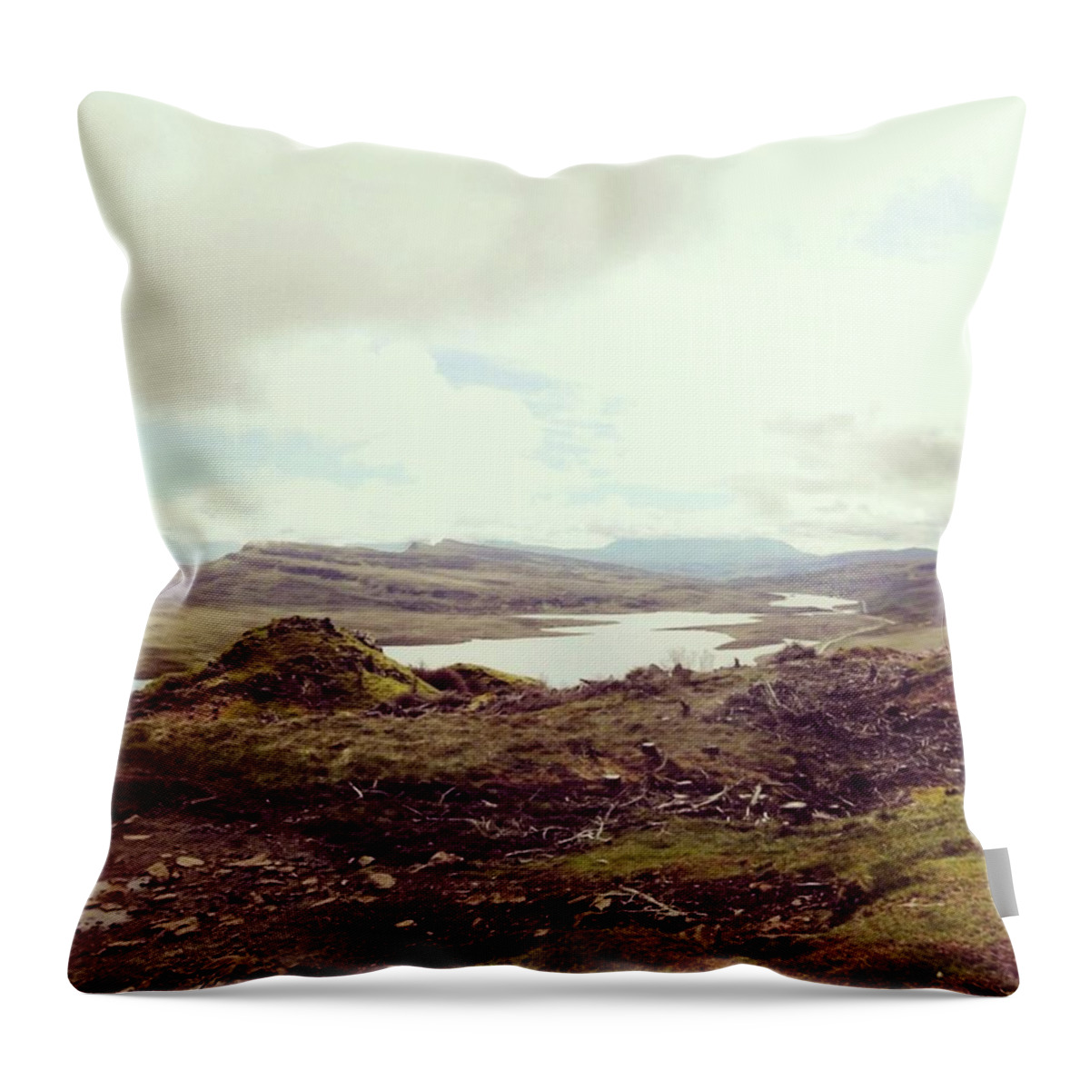 Trotternish Throw Pillow featuring the photograph Old Man Of Storr - view by Charlotte Cooper