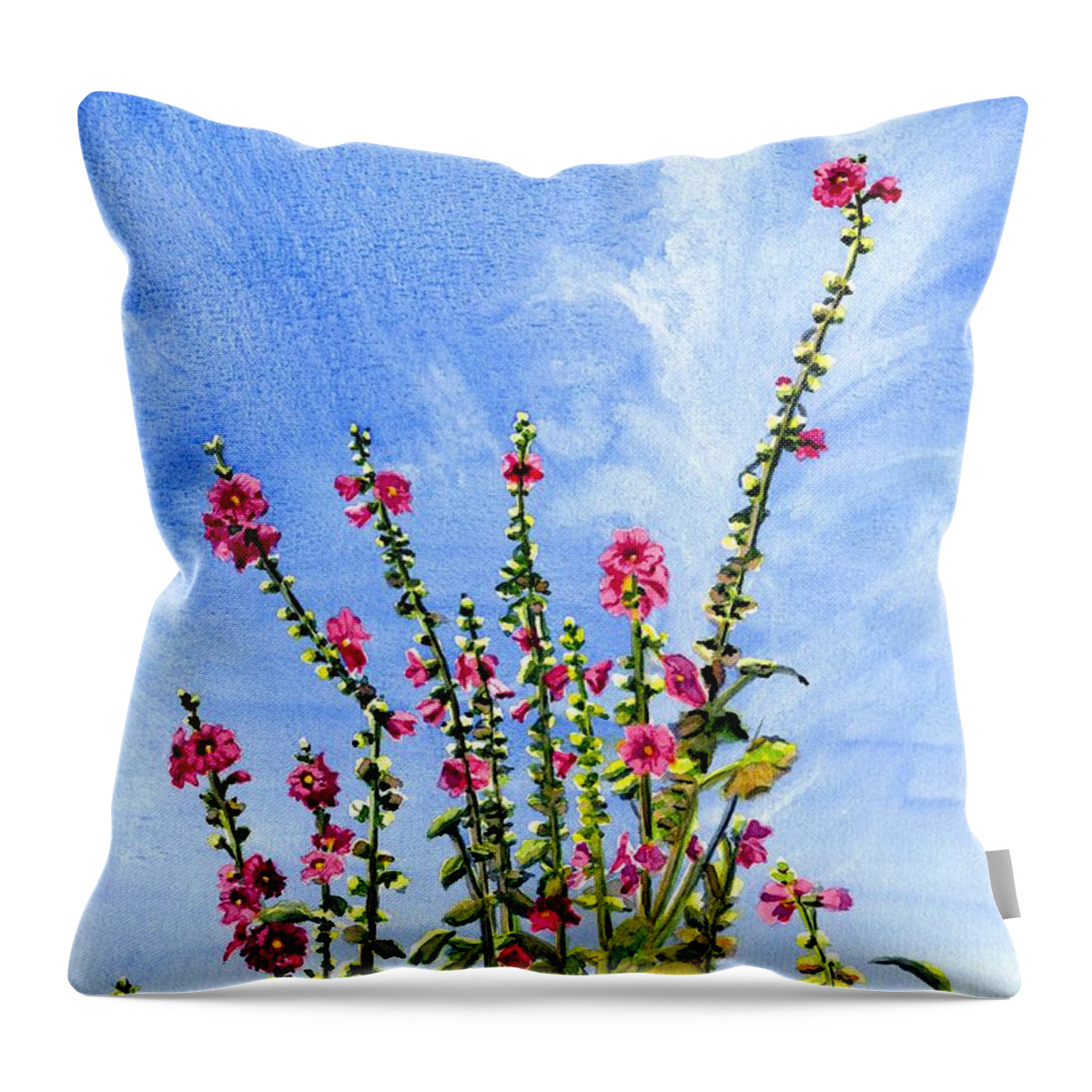 Reach To The Sky Throw Pillow featuring the painting View From Main St Monhegan by Melly Terpening