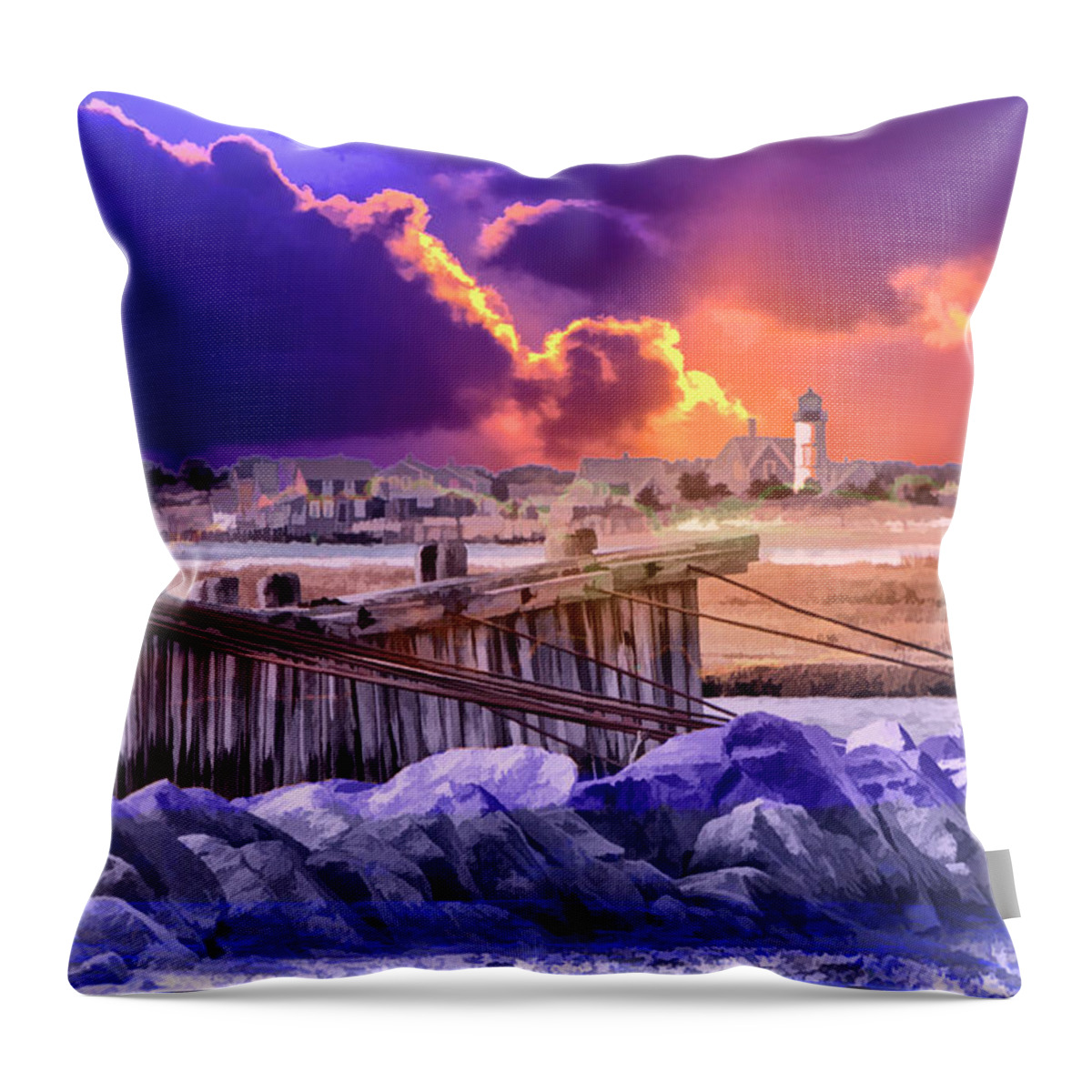 Mill Creek Throw Pillow featuring the photograph View From Mill Creek - Paint by Constantine Gregory
