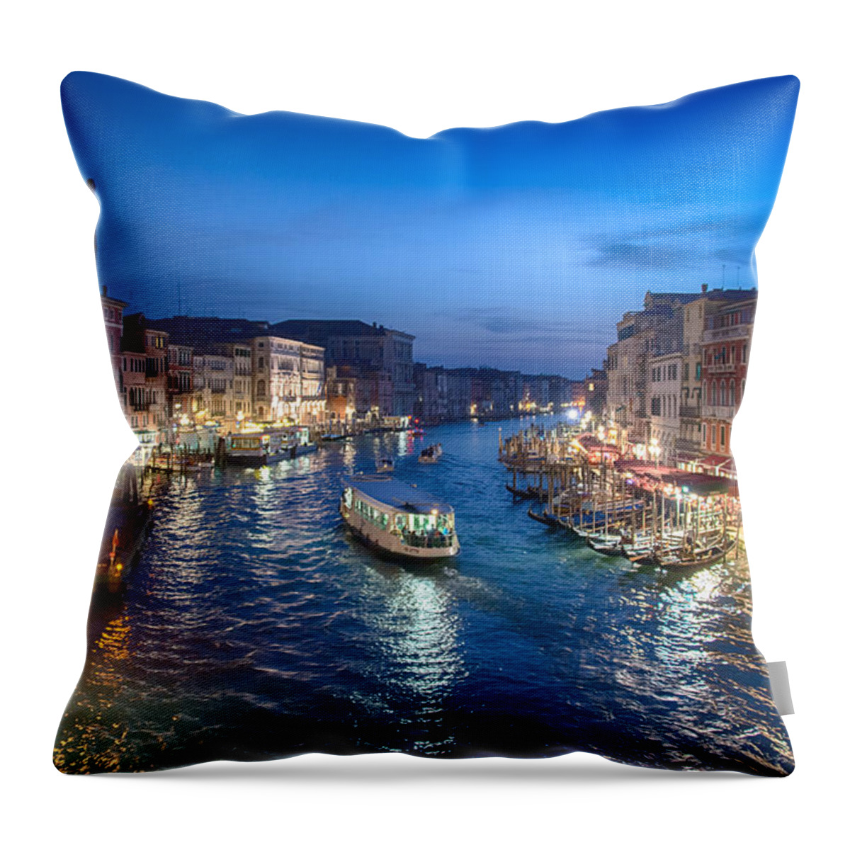 Venice Throw Pillow featuring the photograph View from Rialto Bridge in Venice by Bert Peake