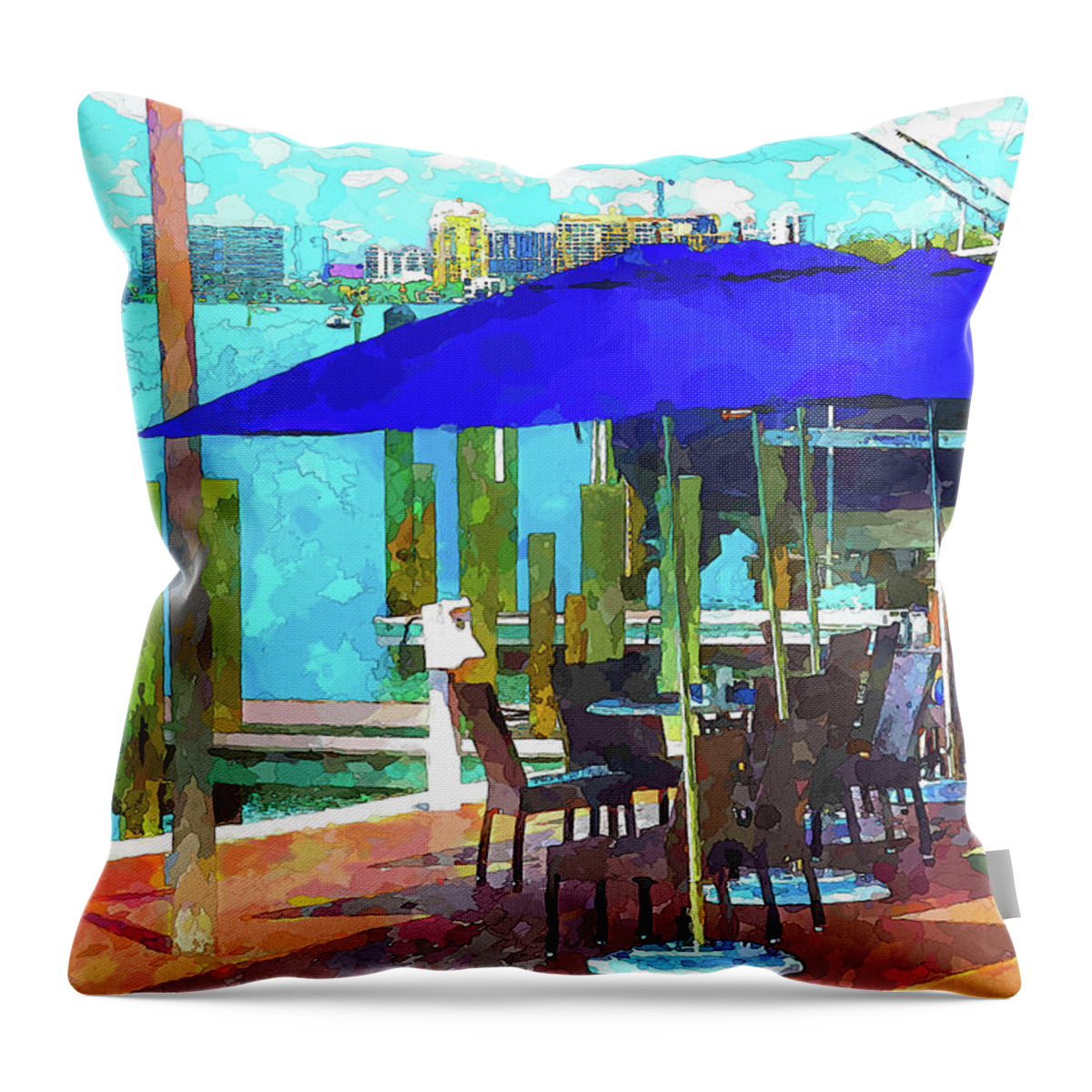 Susan Molnar Throw Pillow featuring the photograph View From The Dry Dock by Susan Molnar
