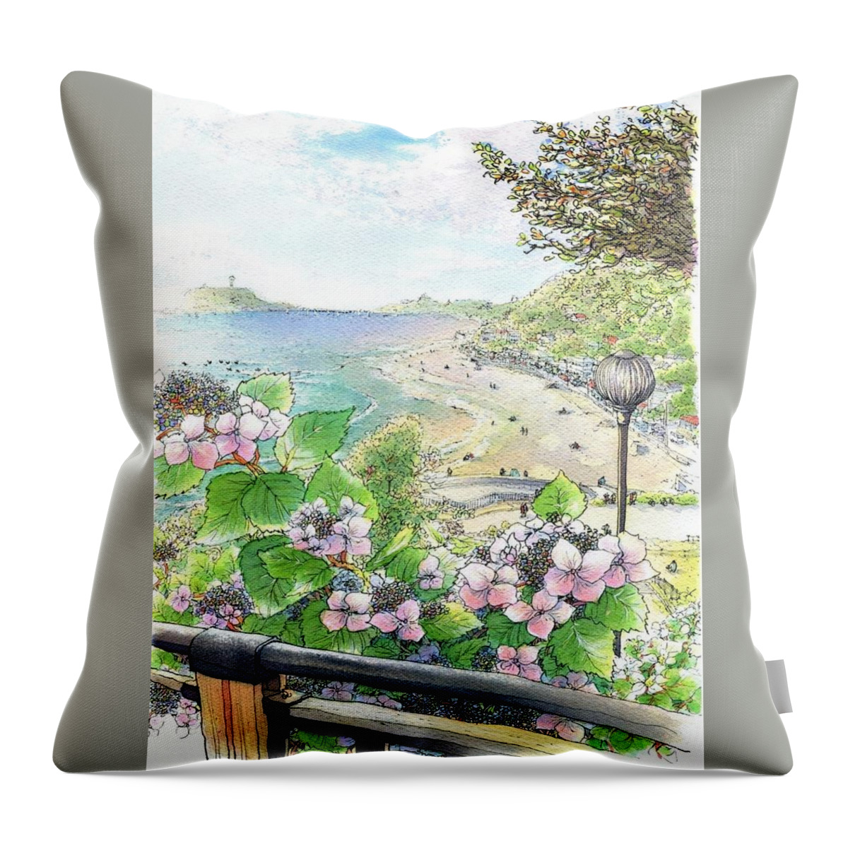  Throw Pillow featuring the photograph View from the inamuragasaki by Junko Nishimura