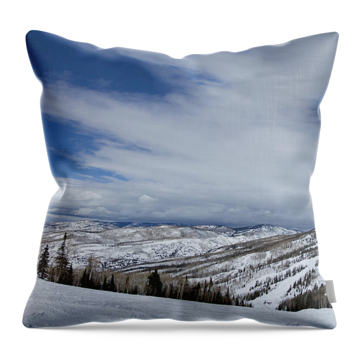 Mountain Throw Pillow featuring the photograph View From the Slope by Sean Allen