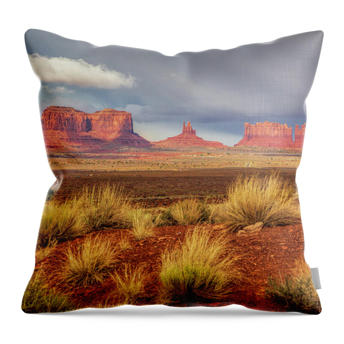 Monument Valley Throw Pillow featuring the photograph View of Monument Valley by Mimi Ditchie