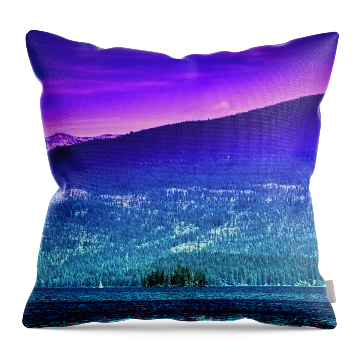 View Of Papoose From Luby Bay Throw Pillow featuring the photograph View of Papoose from Luby Bay by David Patterson