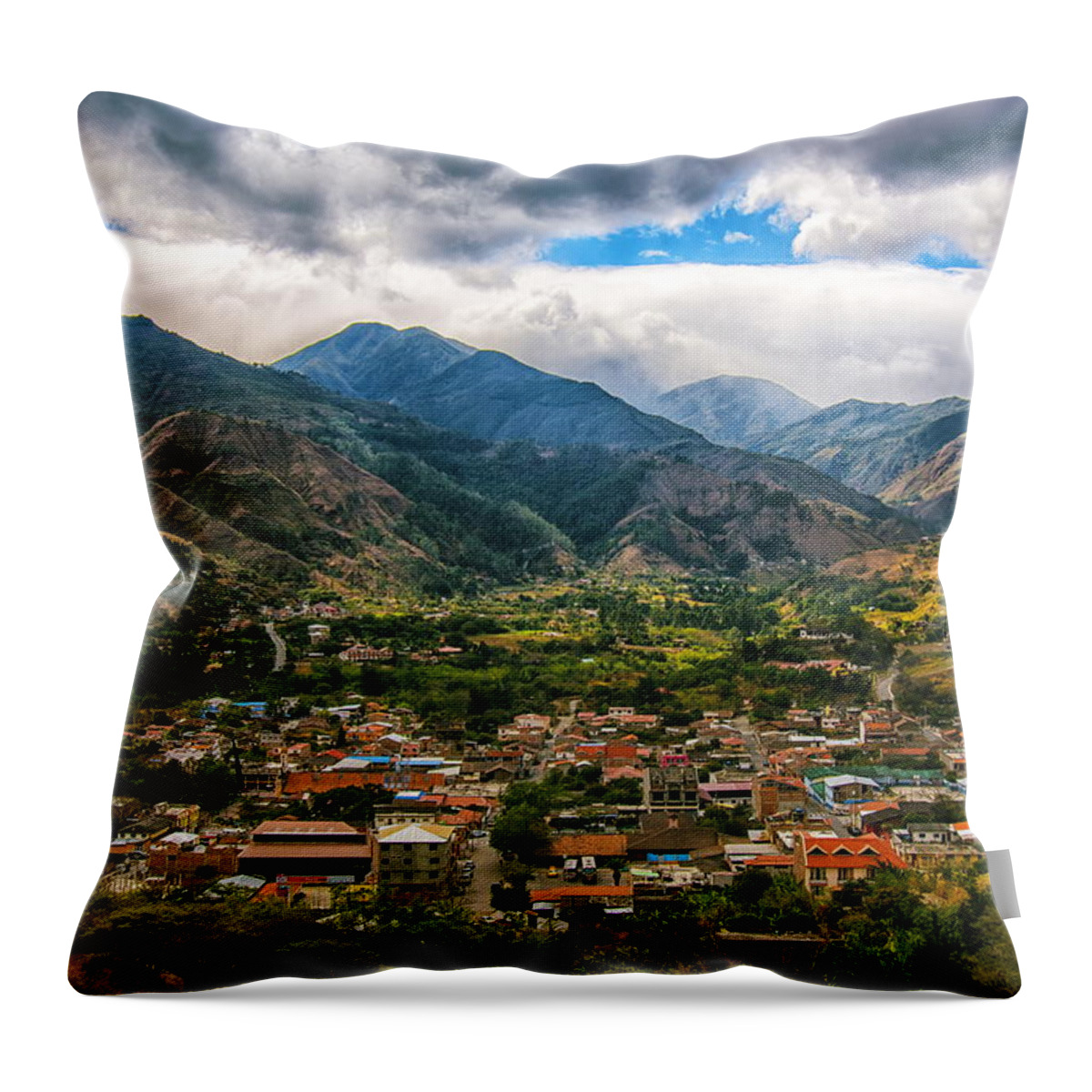 Landscapes Throw Pillow featuring the photograph Vilacabamba, Ecuador, the Sacred Valley by Robert McKinstry